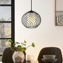 Lindby pendellampe Cedrice, 1 lyskilde, sort, metal, E27