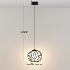 Lindby pendellampe Cedrice, 1 lyskilde, sort, metal, E27