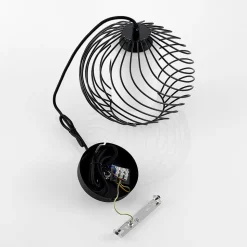 Lindby pendellampe Cedrice, 1 lyskilde, sort, metal, E27
