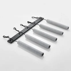Lindby pendellampe Concretto, 100 cm, grå, 5 lyskilder, beton