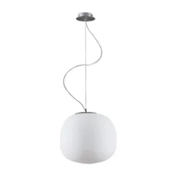 Lindby pendellampe Ginevra, Ø 38 cm, hvid, glas, E27