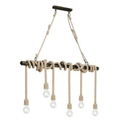 Lindby pendellampe Hajo, 100 cm, 6 lyskilder, rebpendel
