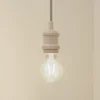Lindby pendellampe Hattie, beige, Ø 5 cm, metal E27