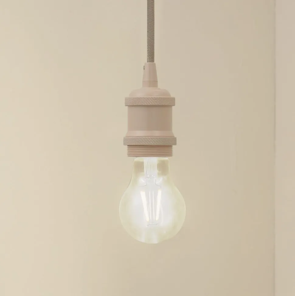 Lindby pendellampe Hattie, beige, Ø 5 cm, metal E27