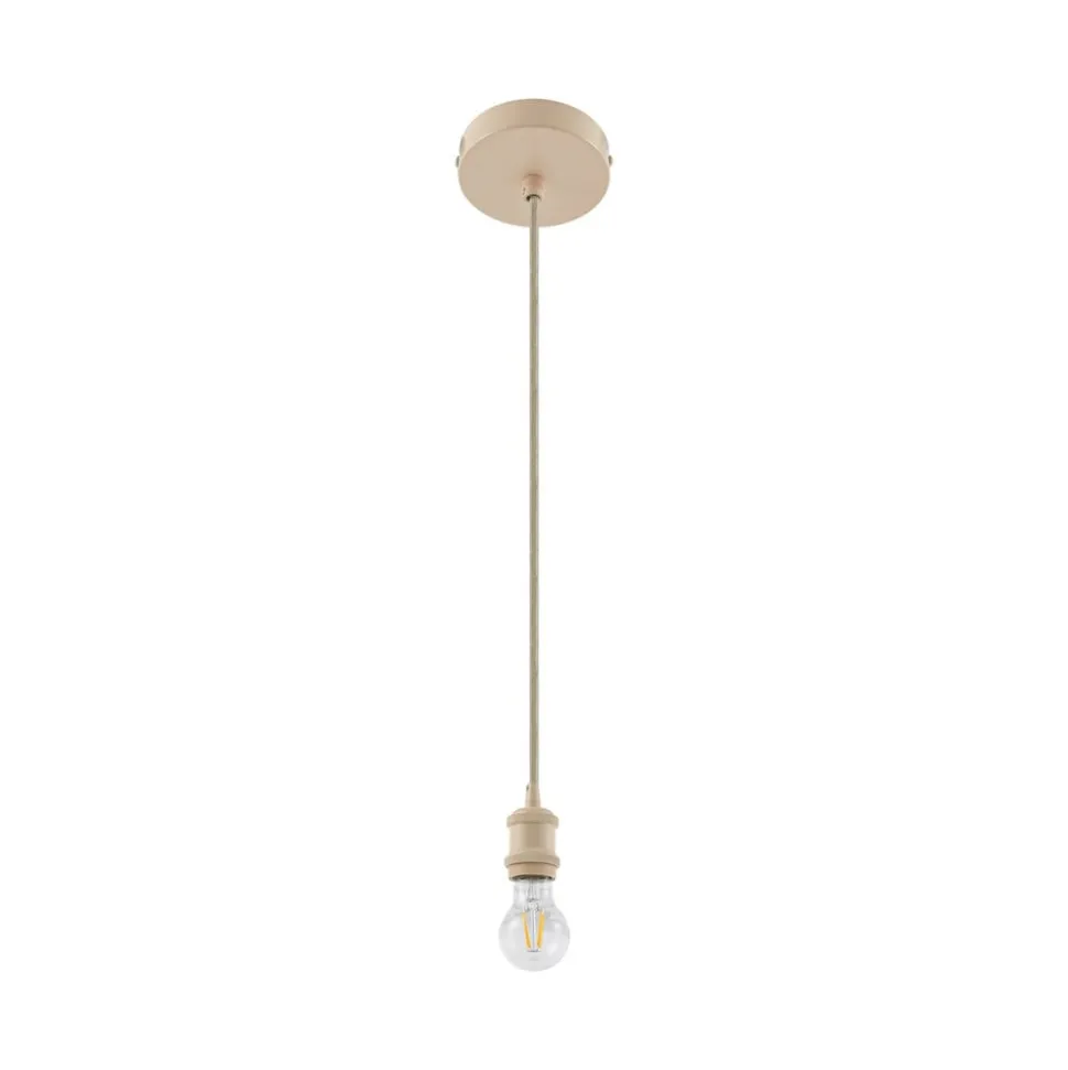Lindby pendellampe Hattie, beige, Ø 5 cm, metal E27