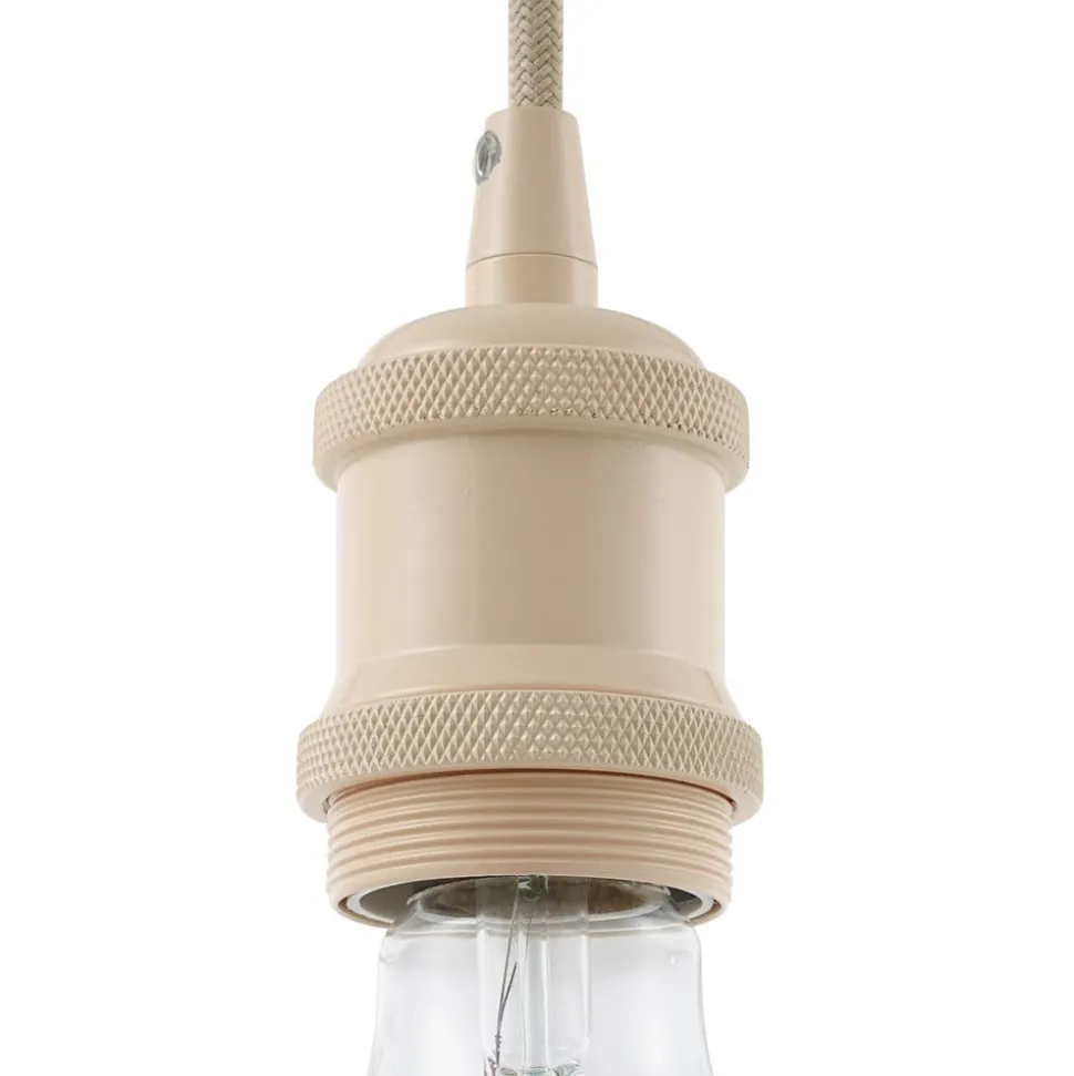 Lindby pendellampe Hattie, beige, Ø 5 cm, metal E27