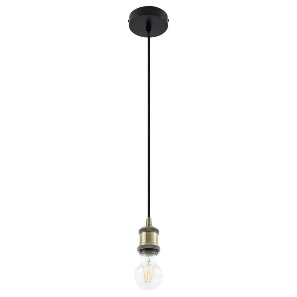 Lindby pendellampe Hattie, messing, Ø 5 cm, metal, E27