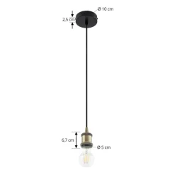 Lindby pendellampe Hattie, messing, Ø 5 cm, metal, E27