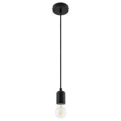 Lindby pendellampe Hattie, sort, Ø 4,7 cm, metal, E27