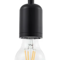Lindby pendellampe Hattie, sort, Ø 4,7 cm, metal, E27