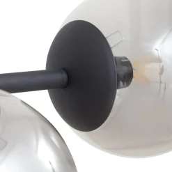 Lindby pendellampe Isamer, røggrå, 130 cm, globus