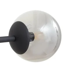 Lindby pendellampe Isamer, smoke grey/amber, 130 cm, globe