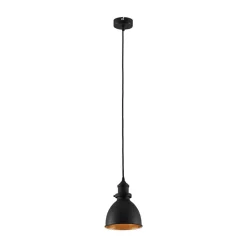 Lindby pendellampe Jasminka, sort/guld, metal, 1 lyskilde.