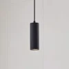 Lindby pendellampe Joffrey, Ø 6 cm, sort, metal, GU10