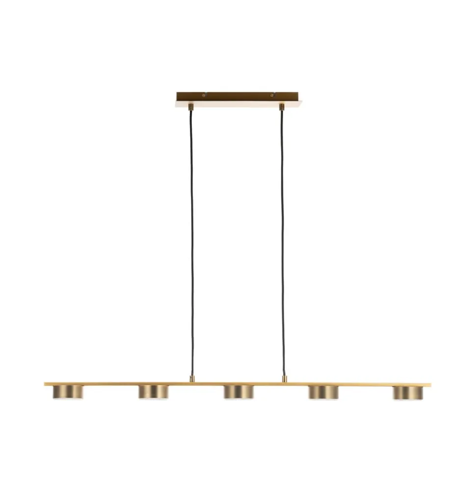 Lindby pendellampe Kaylou, 5 lyskilder, bronzefarvet, aluminium