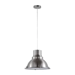 Lindby pendellampe Letty, Ø 39 cm, nikkelfarvet, metal, E27