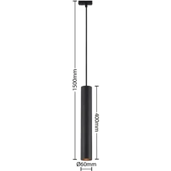 Lindby pendellampe Linaro, 40 cm, sort, 1-faset, GU10