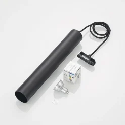 Lindby pendellampe Linaro, 40 cm, sort, 1-faset, GU10