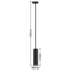 Lindby pendellampe Linaro, 20 cm, sort, 1-faset, GU10