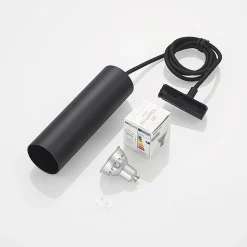 Lindby pendellampe Linaro, 20 cm, sort, 1-faset, GU10