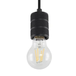 Lindby pendellampe Linaro, Ø 4,6 cm, sort, 1-faset, E27