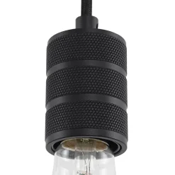 Lindby pendellampe Linaro, Ø 4,6 cm, sort, 1-faset, E27