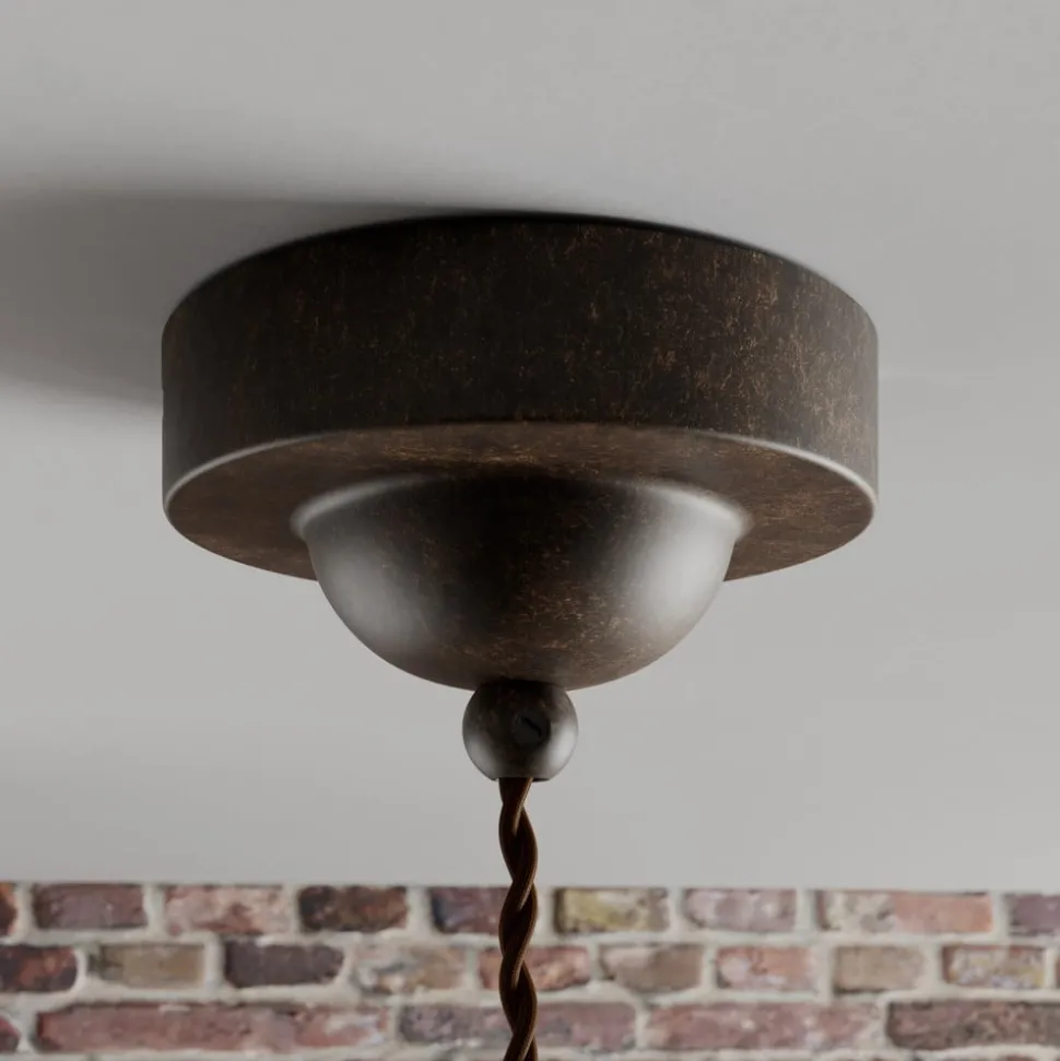 Lindby pendellampe Louisanne, brun, metal, Ø 35 cm