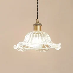 Lindby pendellampe Ludowika, transparent, glas, Ø25cm, E27