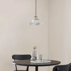 Lindby pendellampe Ludowika, transparent, glas, Ø25cm, E27
