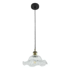 Lindby pendellampe Ludowika, transparent, glas, Ø25cm, E27
