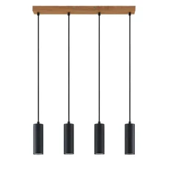Lindby pendellampe Maniva. 60 cm, 4 lyskilder, sort, GU10
