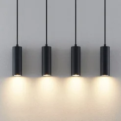 Lindby pendellampe Maniva. 60 cm, 4 lyskilder, sort, GU10