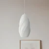 Lindby pendellampe Nuvia, Ø 15,5 cm, hvid, 3D-print