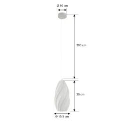 Lindby pendellampe Nuvia, Ø 15,5 cm, hvid, 3D-print