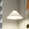 Lindby pendellampe Petra, hvid, glas, Ø 40 cm, kegle, E27