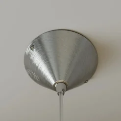 Lindby pendellampe Petra, hvid, glas, Ø 40 cm, kegle, E27