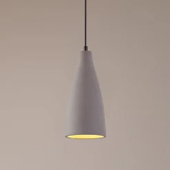 Lindby pendellampe Sanne, grå, beton, Ø 15 cm, E27