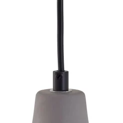 Lindby pendellampe Sanne, grå, beton, Ø 15 cm, E27