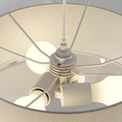 Lindby pendellampe Simaria, brun/grå/hvid, Ø 60 cm, E27