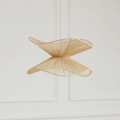 Lindby pendellampe Valdorin, beige, papir, Ø 40 cm, E27
