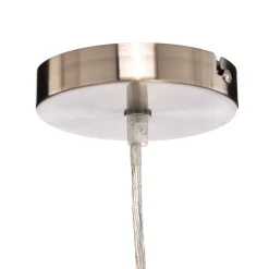 Lindby pendel Sebatin, Ø 50 cm, hvid, stof, E27