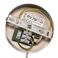 Lindby pendel Sebatin, Ø 50 cm, hvid, stof, E27