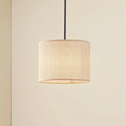 Lindby-pendel Soula, Ø 26 cm, beige, plast, E27