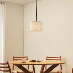 Lindby-pendel Soula, Ø 26 cm, beige, plast, E27