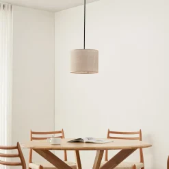 Lindby-pendel Soula, Ø 26 cm, beige, plast, E27