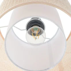 Lindby-pendel Soula, Ø 26 cm, beige, plast, E27