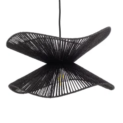 Lindby pendel Valdorin, sort, papir, Ø 40 cm, E27