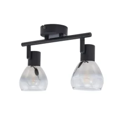 Lindby Pendura loftlampe, 2 lyskilder, sort, glas