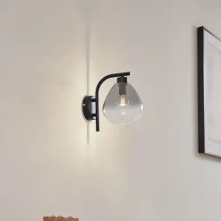 Lindby Pendura væglampe, Ø 15 cm, sort, glas