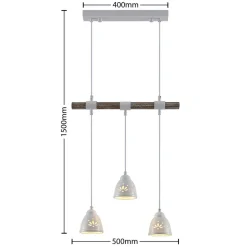 Lindby Pimana pendellampe, 3 lyskilder